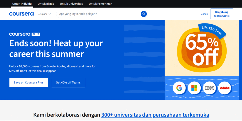 review coursera, mahasiswa belajar kursus online dari universitas terbaik dunia