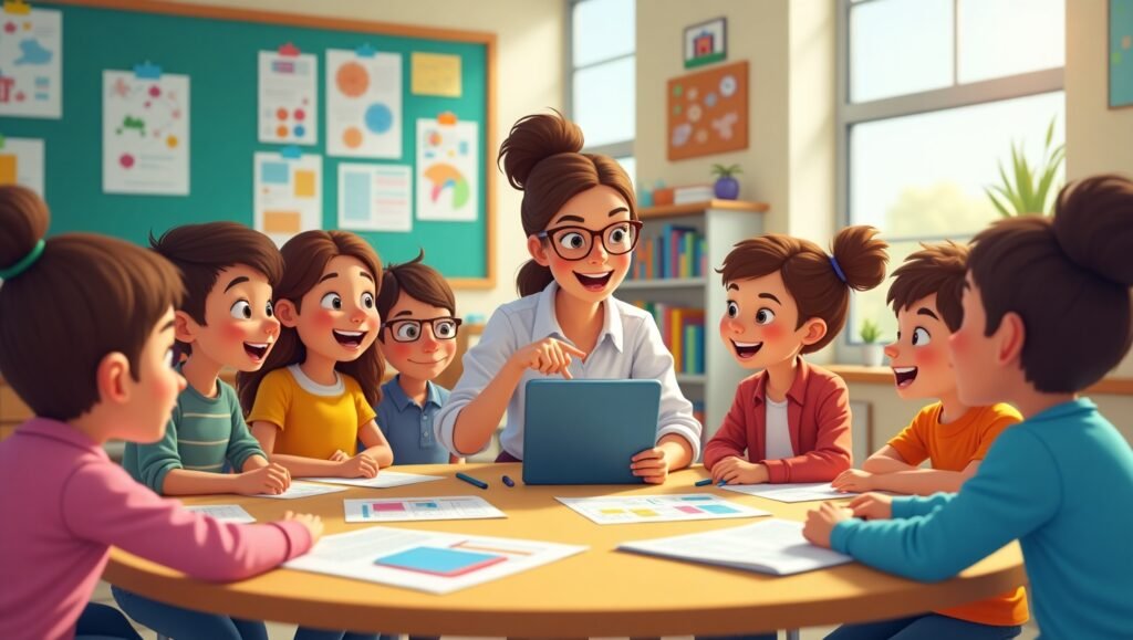 Guru dan siswa berkolaborasi dalam inovasi pembelajaran, menggunakan teknologi dan metode kreatif di kelas.